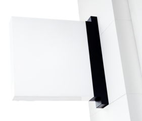 White sign mockup png in vintage style on transparent background