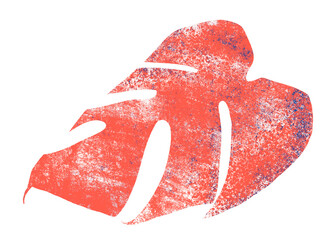 Red leaf png collage element, botanical stamp with texture on transparent background © Rawpixel.com
