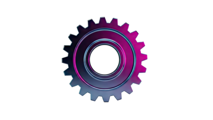 Metallic Gear with Purple and Blue Gradient
