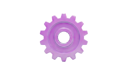 Purple Gear Isolated on White Background