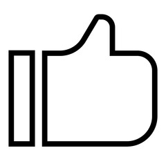 Obraz premium Thumbs up png like line icon sticker, minimal design on transparent background