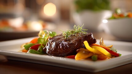 Delicious food elements overlapping naturally on plate