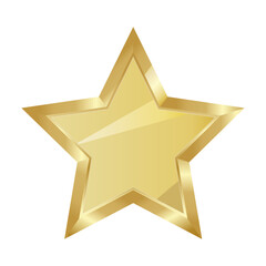 Muted gold star, golden gradient vector