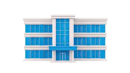 Modern building with blue windows