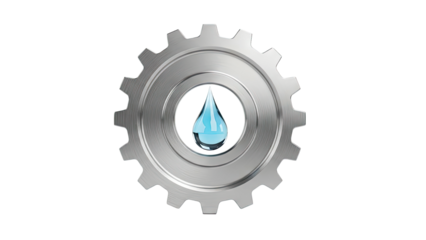 Gear with Water Droplet