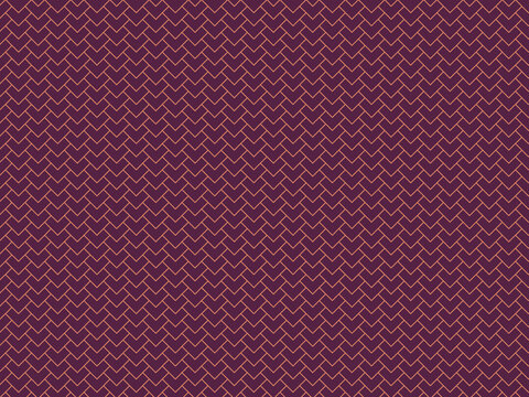 A seamless pattern featuring a dense arrangement of small, interlocking V-shapes or chevrons in a reddish-brown hue against a deep purple background, creating a textured design.