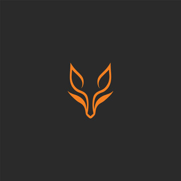 Fox logo in clean and elegant simple line illustration.