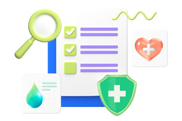 Obraz premium Hospital records png sticker, 3D graphic, transparent background