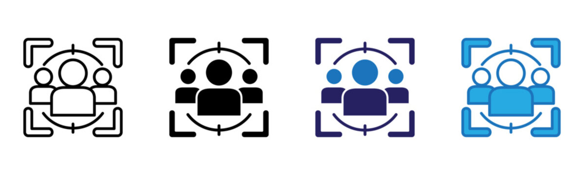 Focused Icon Multi Style Vector Illustration