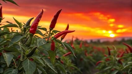 Chili pepper plantation farm