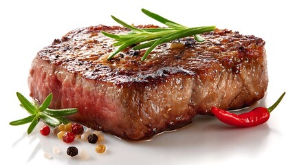 Delicious freshly prepared food isolated on pure white background