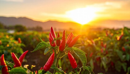 Chili pepper plantation farm