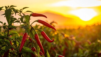 Chili pepper plantation farm