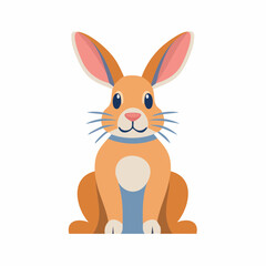 Obraz premium Cartoon rabbit illustration on white background for various design projects