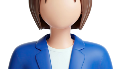 3D Render of a Professional Woman in a Blue Blazer