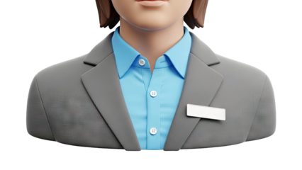3D Avatar of a person in a suit and tie