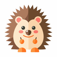 Fototapeta premium Cute cartoon hedgehog character isolated on white background flat design