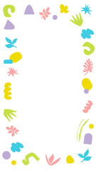 Fototapeta premium Cute memphis png frame, transparent background, colorful design