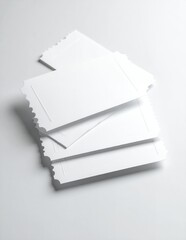 Stack of Blank White Business Cards on a Clean Background.