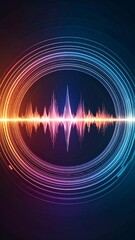 Vibrant Sound Wave Spectrum in Concentric Circles.