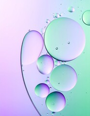 Abstract Oil and Water Bubbles with Gradient Background.