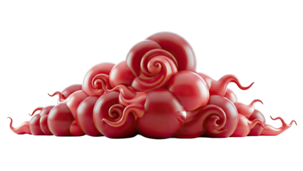 Abstract Swirling Red Organic Forms