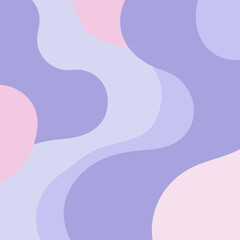 Abstract Wavy Shapes in Pastel Purple and Pink Tones.