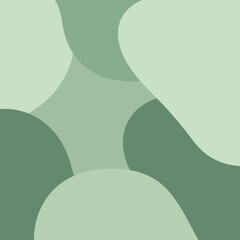 Abstract organic shapes in varying shades of green, modern design.