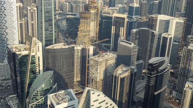 timelapse view of dubai skyscraper skyline