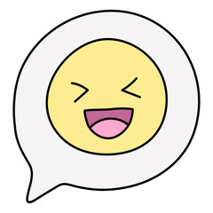 Fototapeta premium Smiling emoticon png sticker, facial expression clipart on transparent background