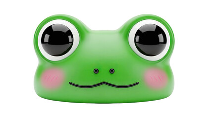 Cute cartoon frog face with blush