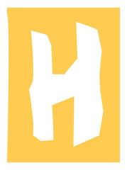 Obraz premium H letter paper cut png alphabet typography font