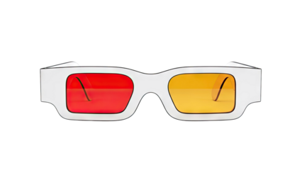 3D Glasses with Red and Yellow Lenses