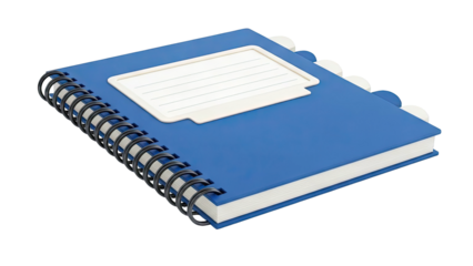 Blue Spiral Notebook with Cream Label and Tabs