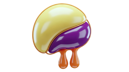 Abstract 3D Render of Draining Kidney-Shaped Object