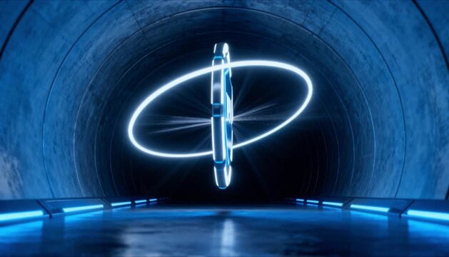 floating 3D VPN icon with protective glowing rings for safer internet day privacy and secure tunnel background