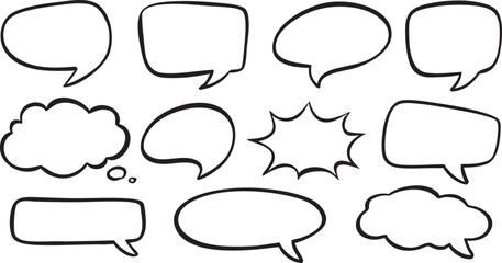 Obraz premium set of hand drawn speech bubbles vector illustration