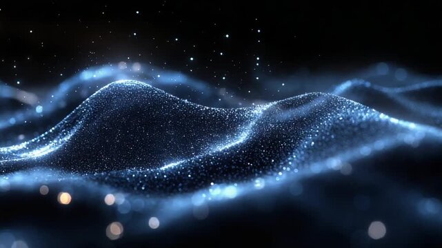 Glimmering Waves of Light in a Dark Background