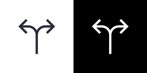 Split icon concept with flat Black White Background. Vector illustration.