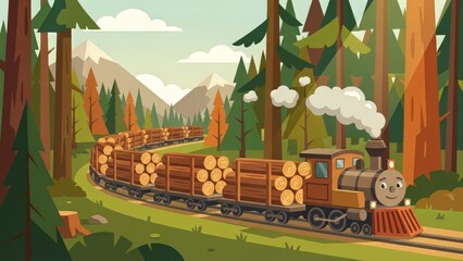 Thomas the Tank Engine Hauling Logs