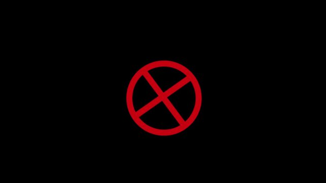 Check Mark and Close Icon cross sign red x cross loop animation