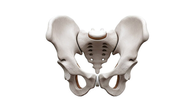 Anatomical human pelvis bone structure, anterior view