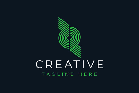 Abstract line art RR  logo design