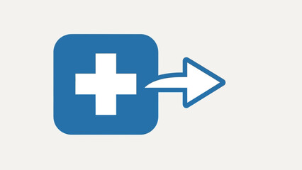 Obraz premium Medical Emergency Exit Sign with Arrow - Healthcare Safety Icon