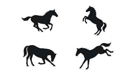 Horse Silhouette Collection - Running, Rearing, Grazing, Jumping