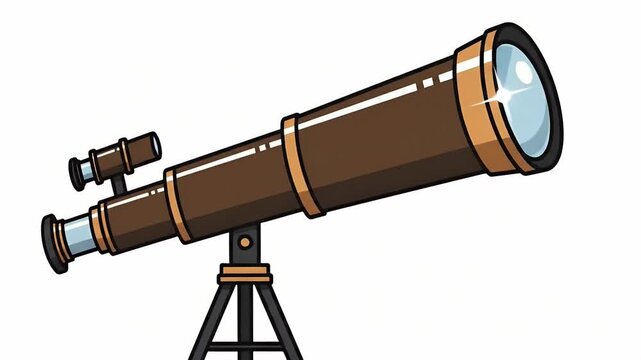 Vintage Telescope on Tripod Stand for Astronomy Exploration