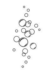 Fizzy Drink, Water Bubbles Line and Silhouette Icon Set. Soap, Sphere Foam, Clear Soda, Aquarium Drops Symbol Collection. Effervescent Champagne