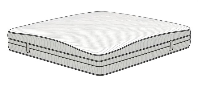 White Mattress With Quilted Top Texture Isolated On White Background