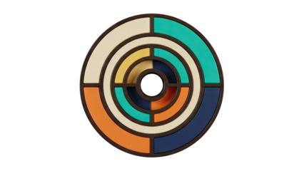 Concentric Circle Puzzle with Geometric Design