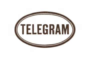 Telegram word inside oval stamp message concept